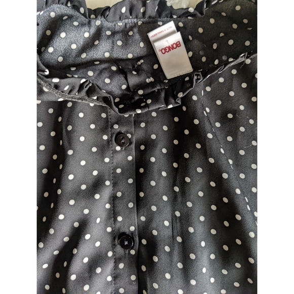 Bongo black and white polkadot button down blouse - Picture 4 of 5
